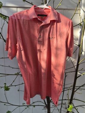 ​Greg Norman Play Dry® Coral Heather Performance Golf Polo - Men’s Medium